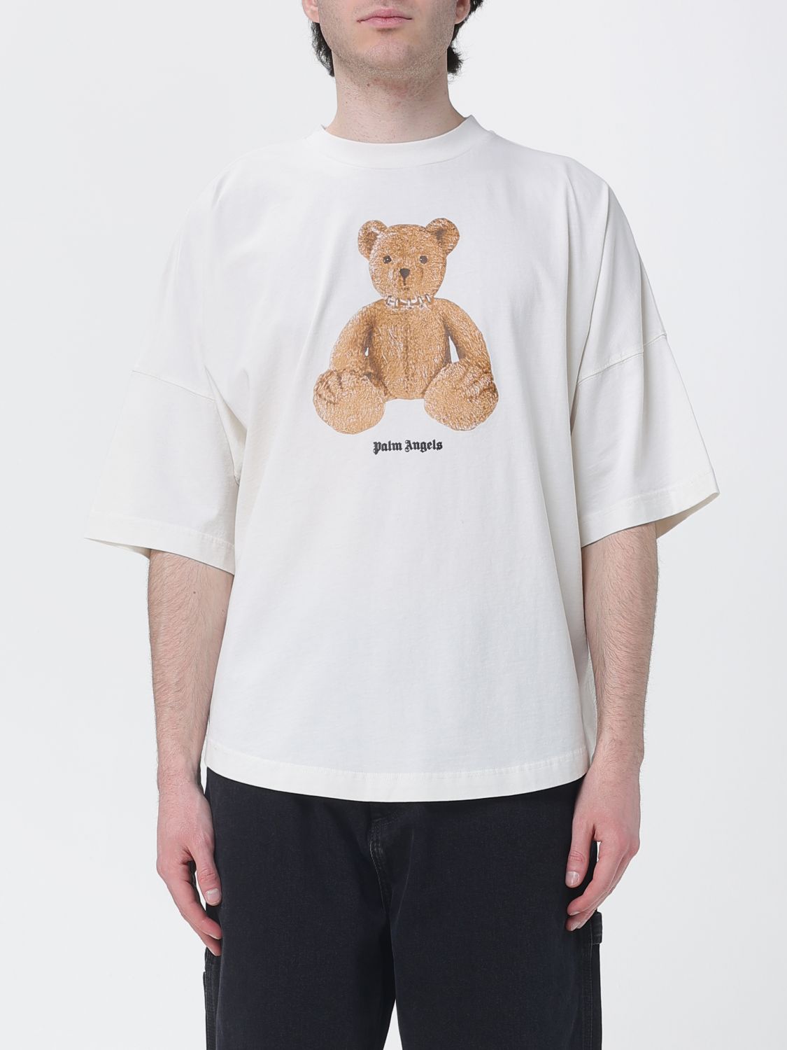 PALM ANGELS Teddy Cotton T-shirt　PALM ANGELS テディコットン Tシャツ PALM