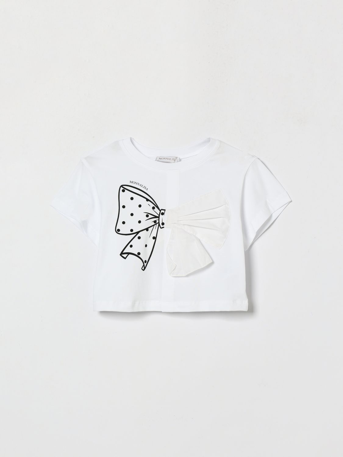 MONNALISA T-shirt in jersey di cotone con fiocco