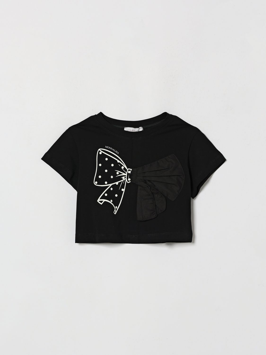 MONNALISA T-shirt in jersey di cotone con fiocco