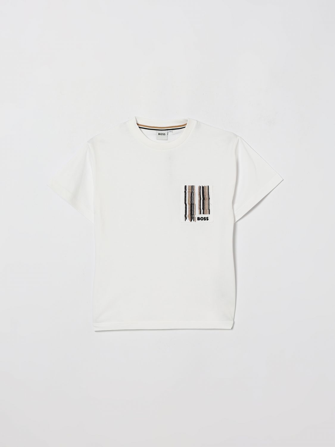 BOSS Baumwoll-T-Shirt mit Streifendetails