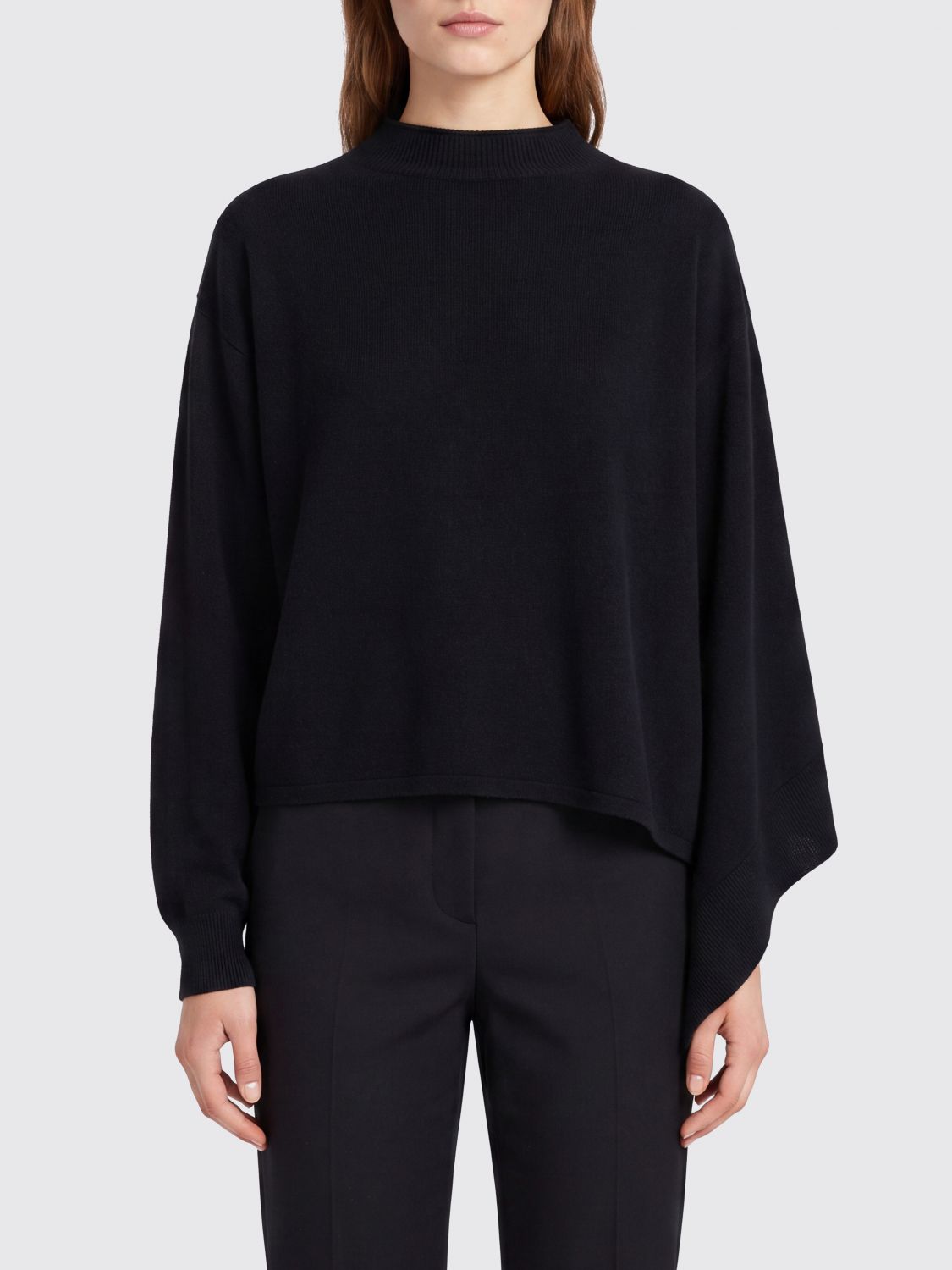 JIL SANDER Maglia asimmetrica in lana vergine