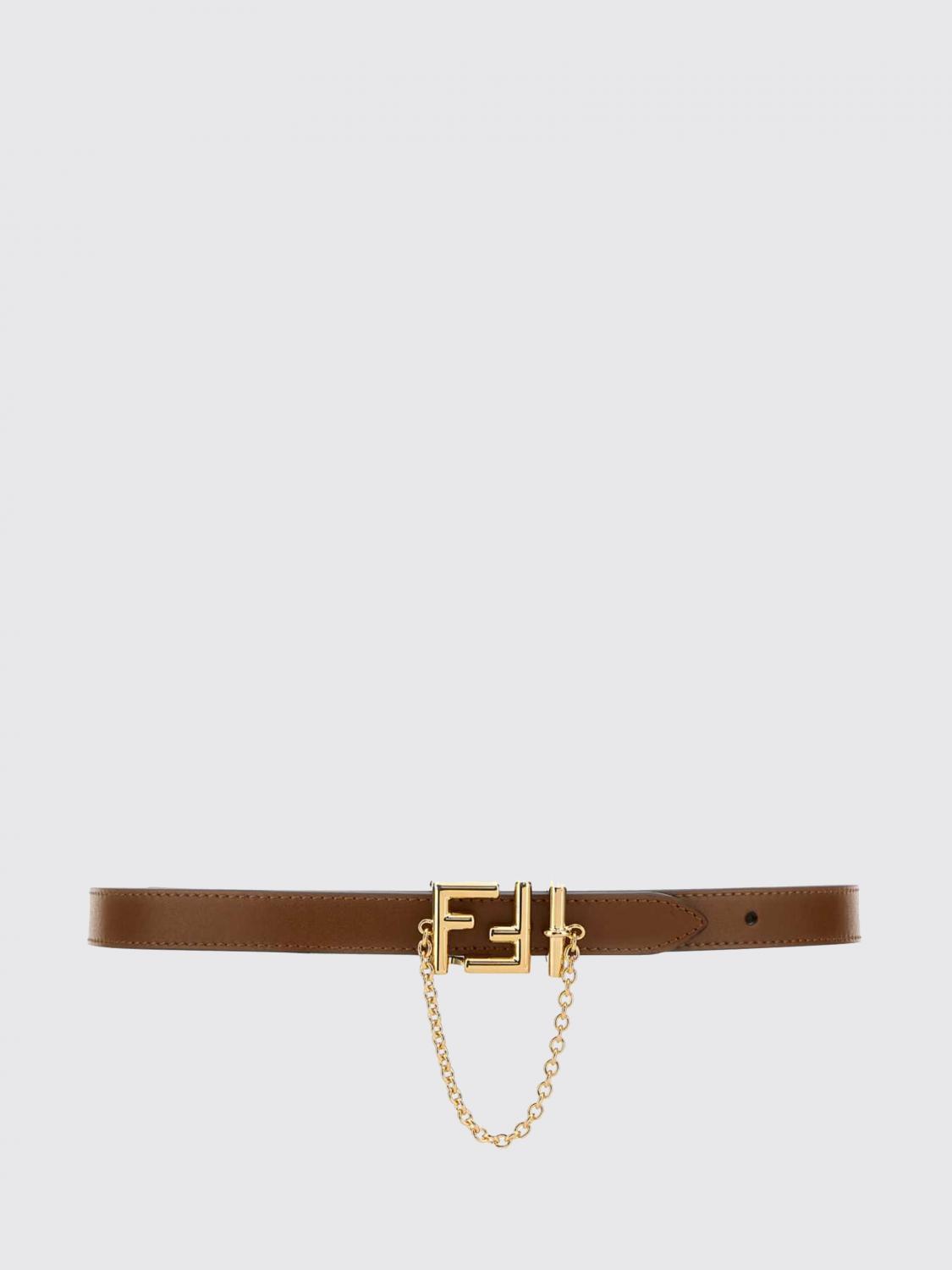 FENDI Cintura FF in pelle di vitello reversibile