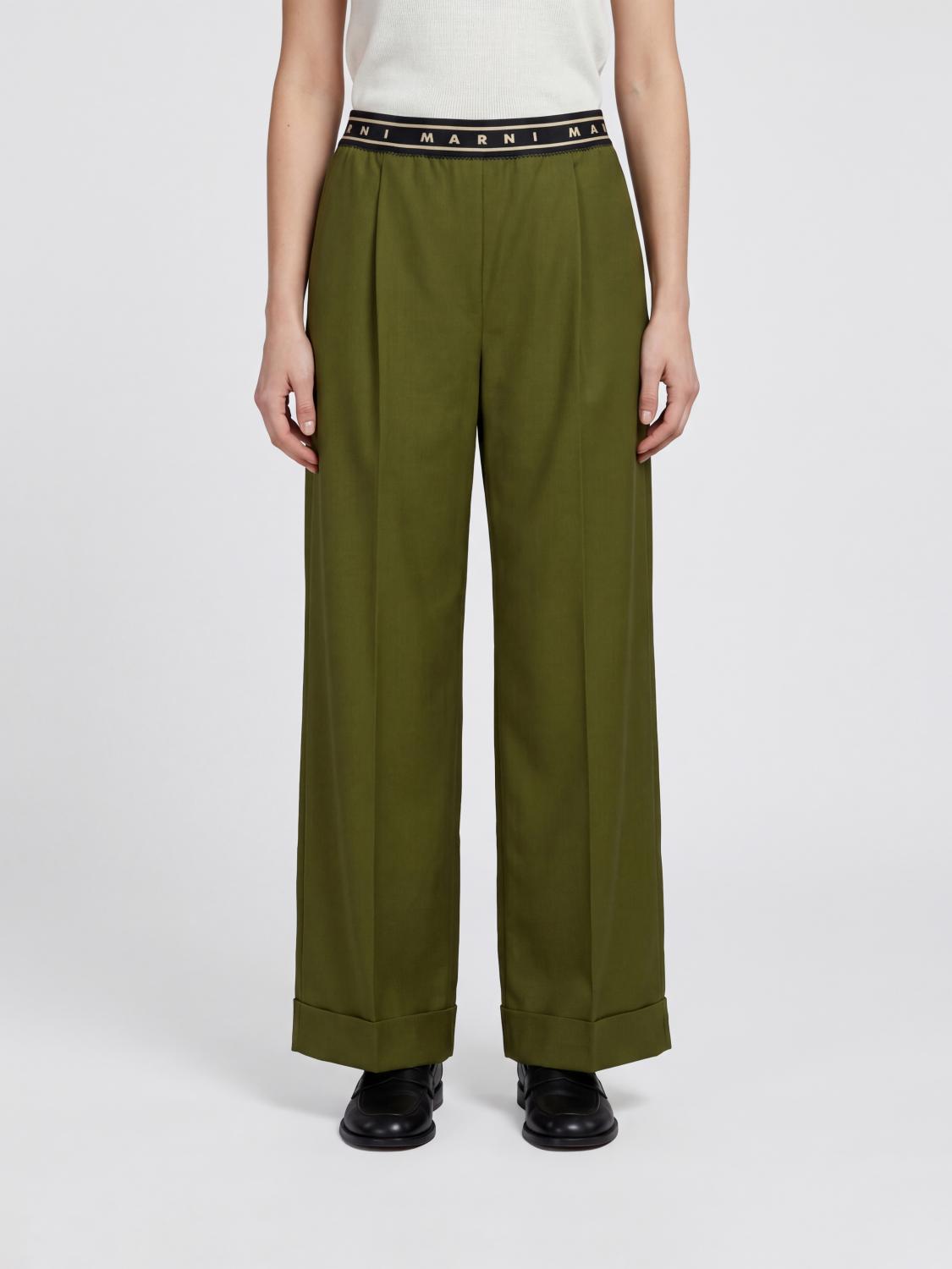 MARNI Pantaloni palazzo in lana vergine
