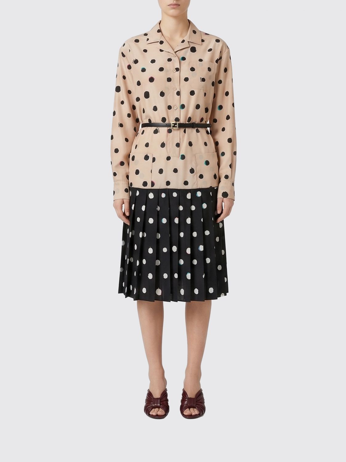 FENDI Abito in seta a pois