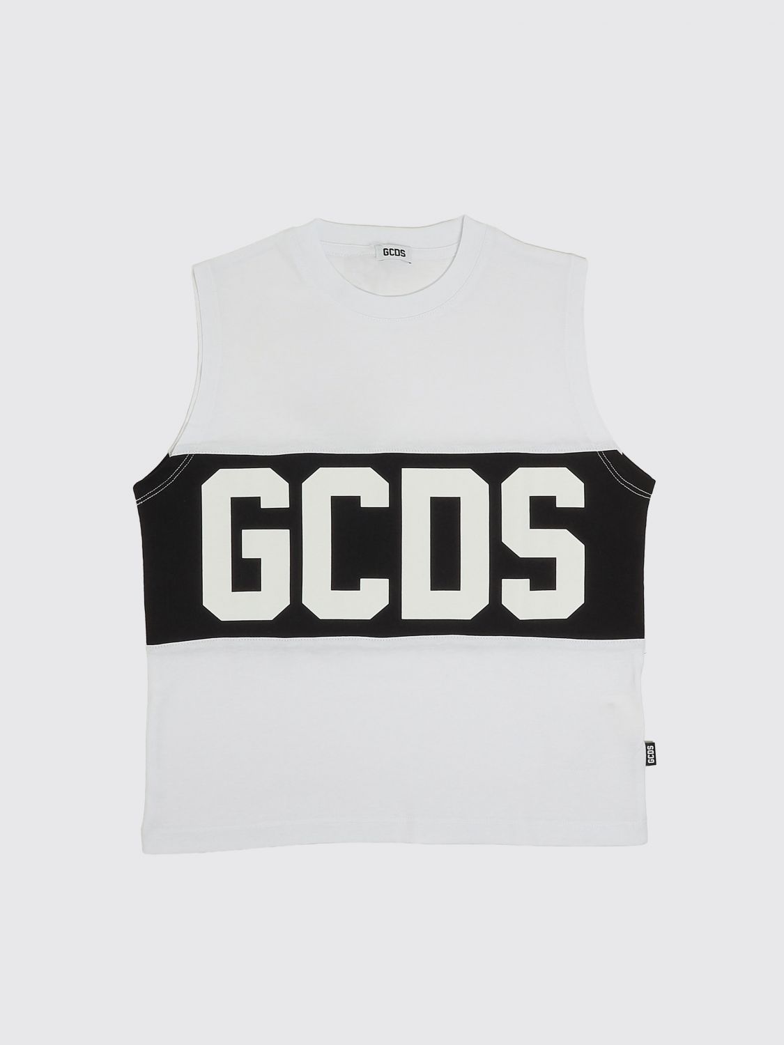 GCDS JUNIOR Baumwoll-Tanktop mit Logo