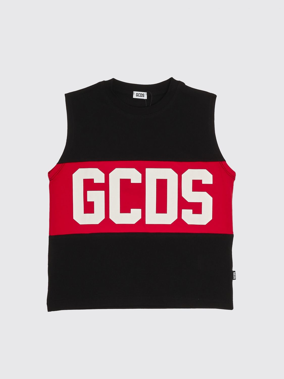 GCDS JUNIOR Baumwoll-Tanktop mit Logo