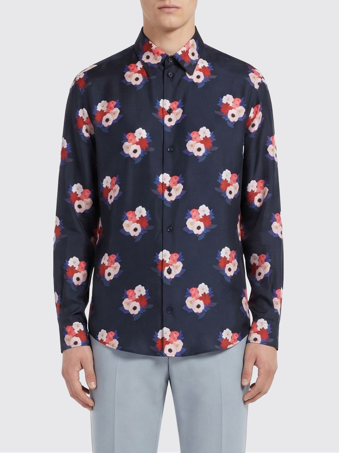 FENDI Camicia in seta con stampa floreale