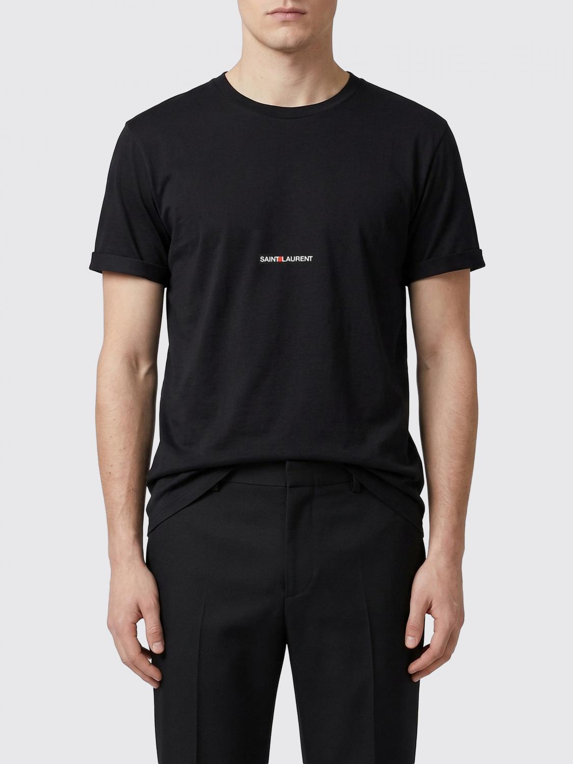Saint Laurent SAINT LAURENT T-Shirt Men color Black　SAINT LAURENT Tシャツ メンズ カラー ブラック