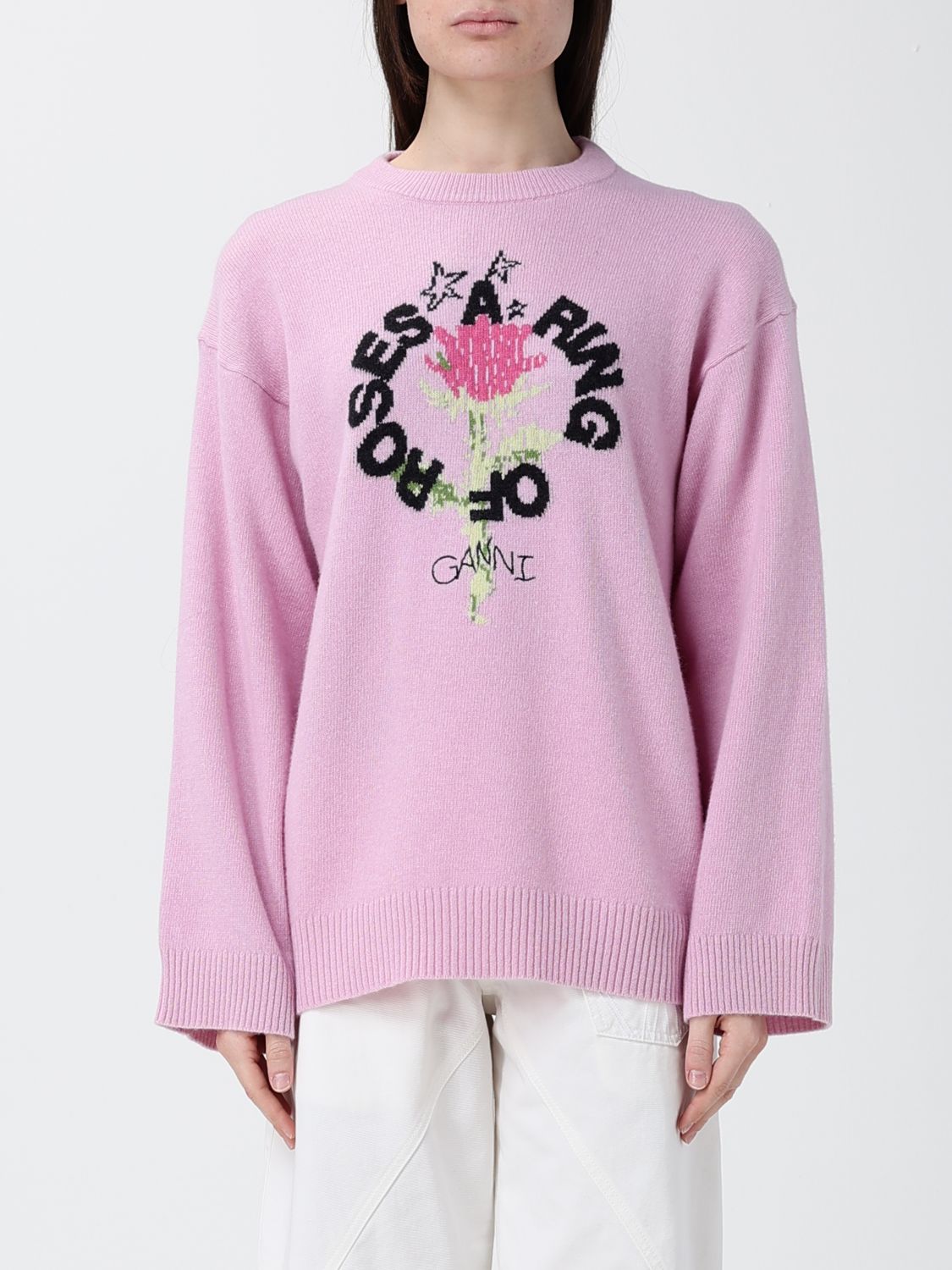 GANNI Recycled Wool Blend Crew-Neck Sweater　GANNI リサイクル ウール ブレンド クルーネック セーター GANNI