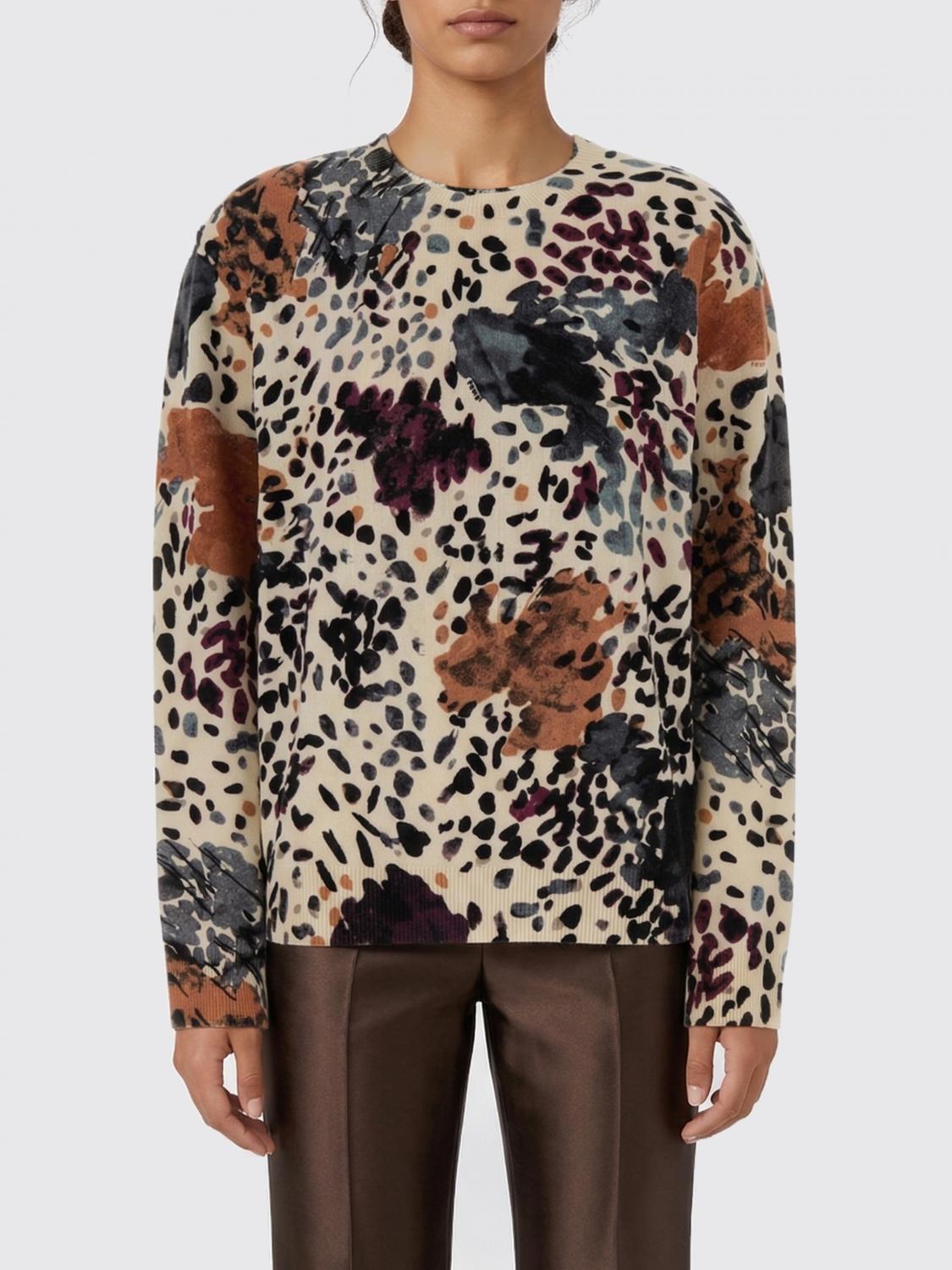 FENDI Maglione di lana e cashmere a fantasia Falena