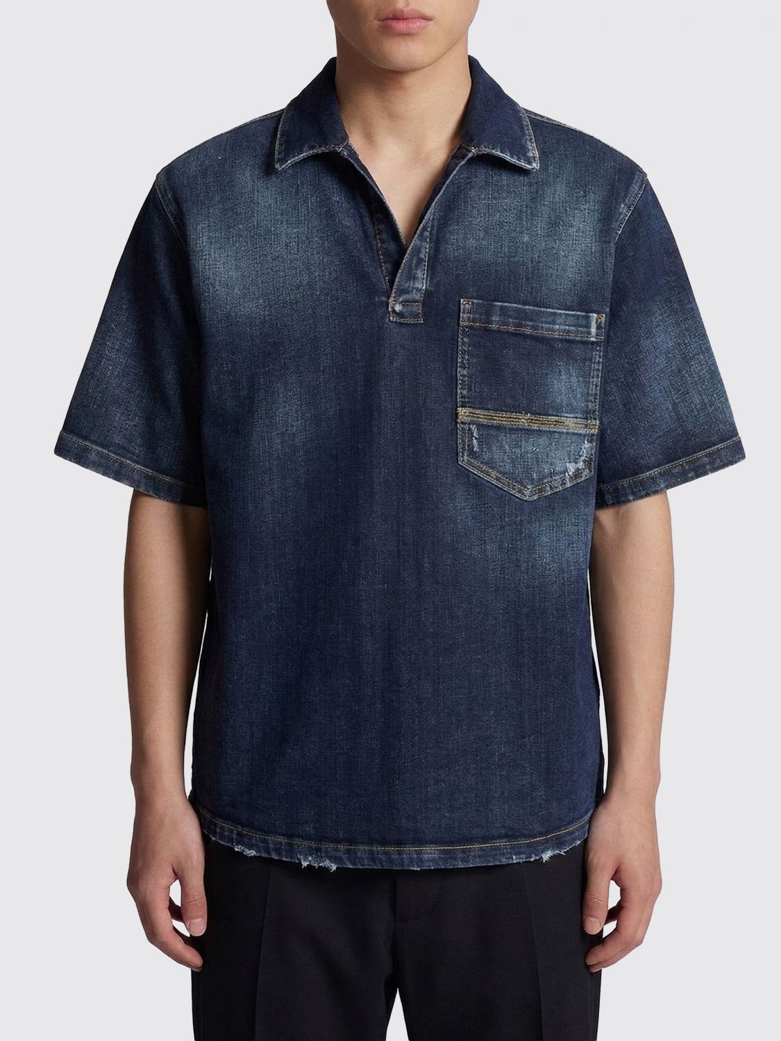 DSQUARED2 Baumwolldenimhemd mit Logo