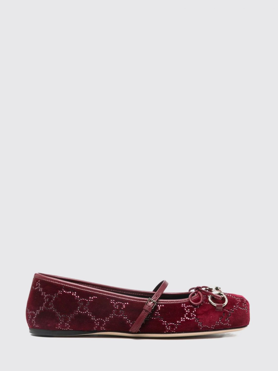 GUCCI Ballerina in velluto con monogram GG di strass