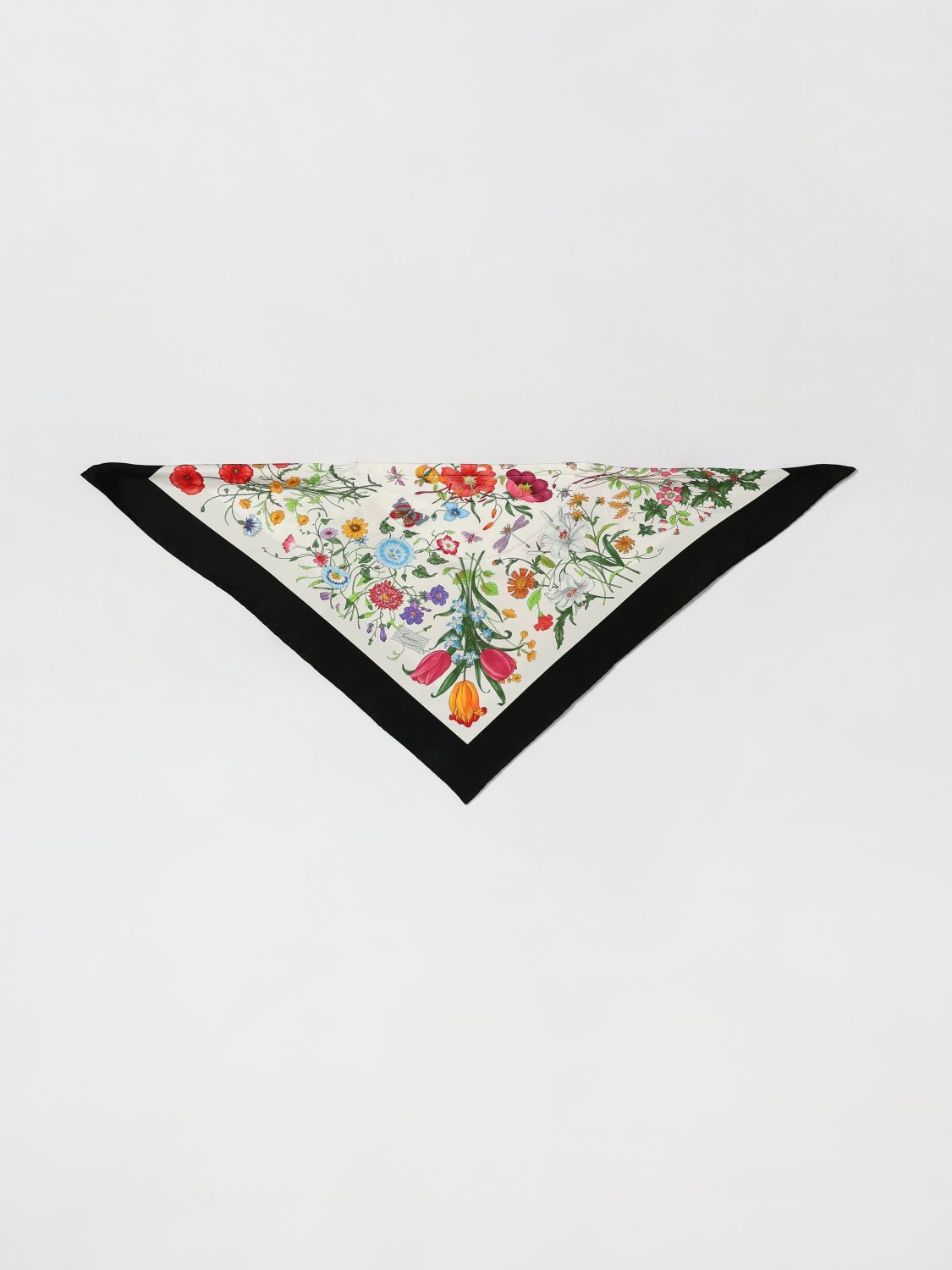 GUCCI Foulard in seta stampa floreale