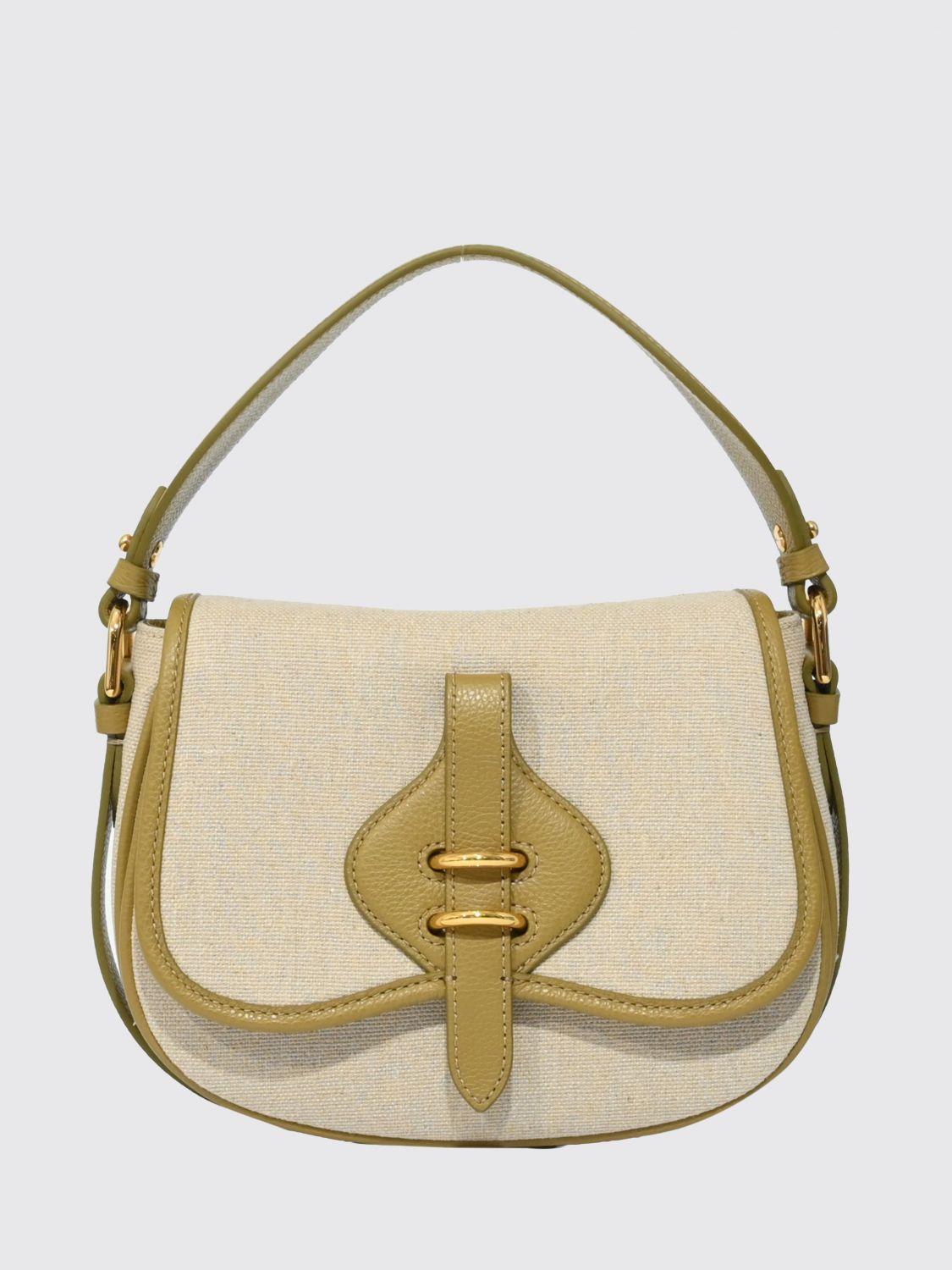 COCCINELLE Mavery Tasche aus Canvas und genarbtem Leder