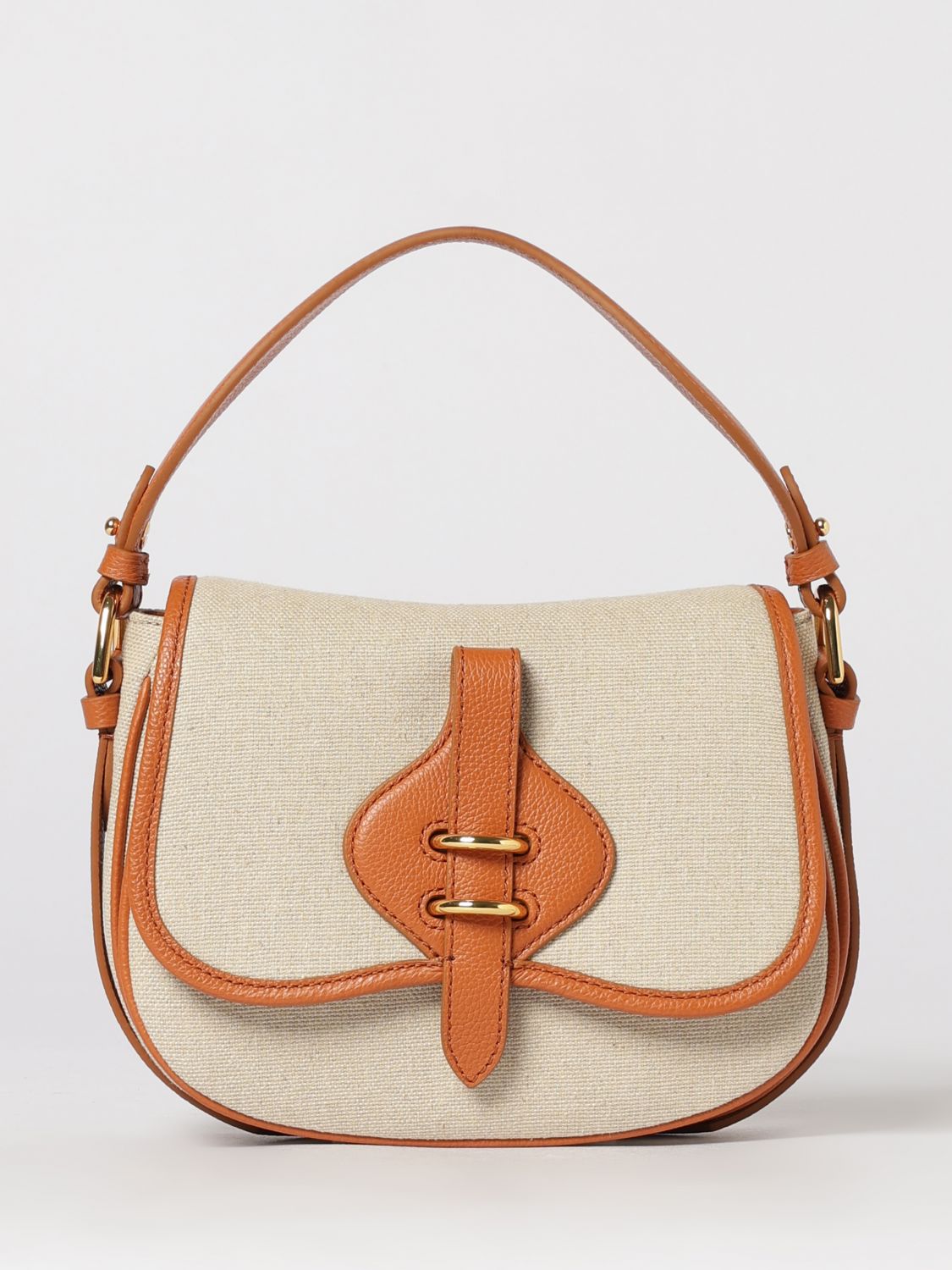 Coccinelle Mavery Canvas and Grained Leather Bag