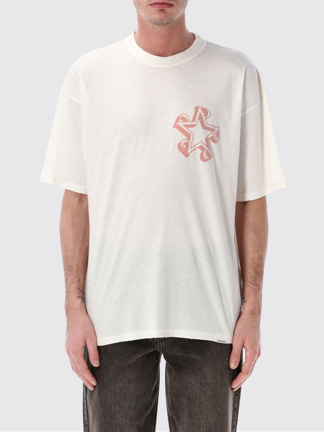 Represent Cotton Crew-Neck T-Shirt with Logo