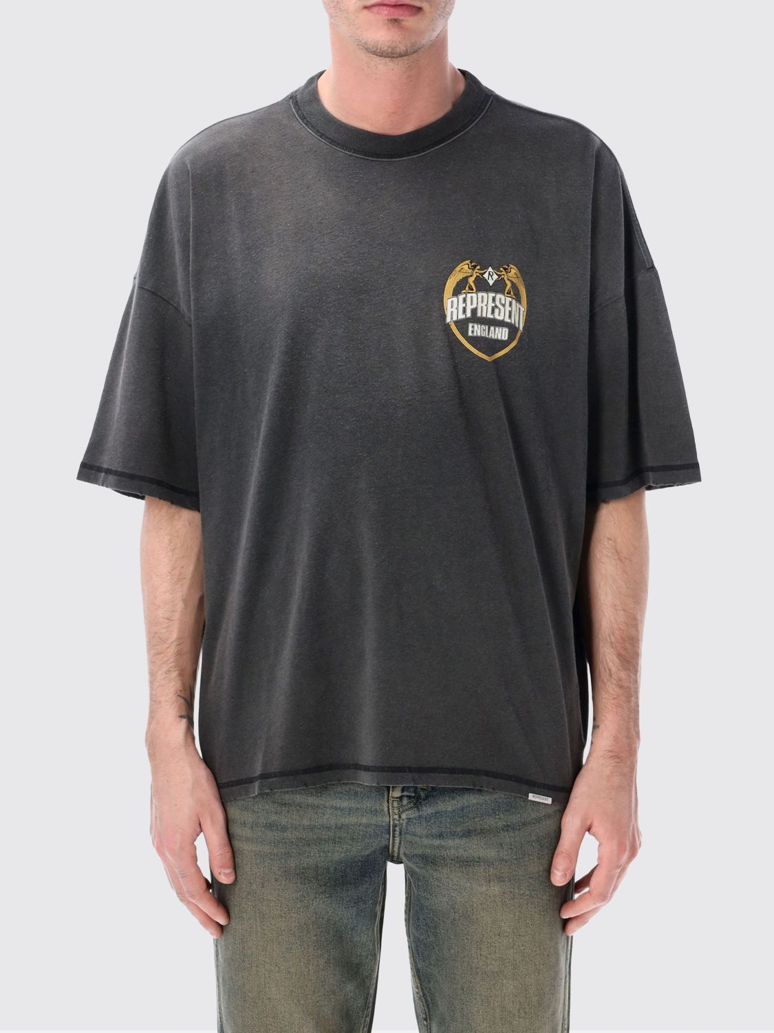 REPRESENT Baumwoll-Rundhals-T-Shirt mit Logo