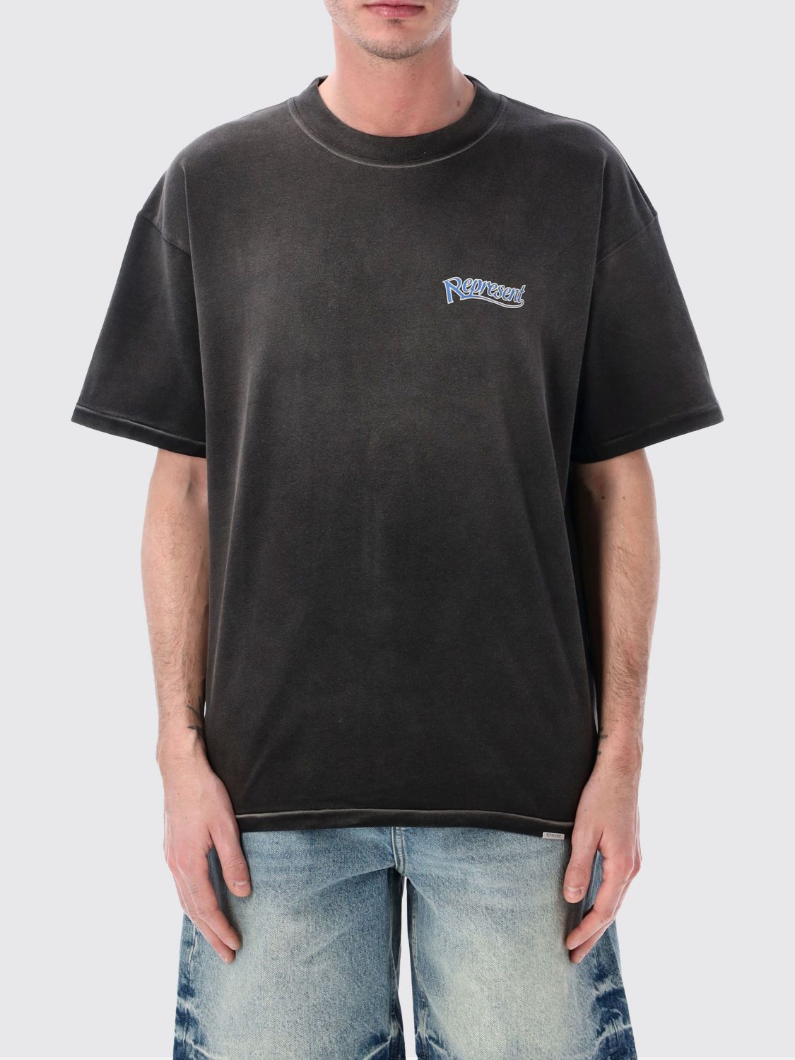 REPRESENT Baumwoll-Rundhals-T-Shirt mit Logo