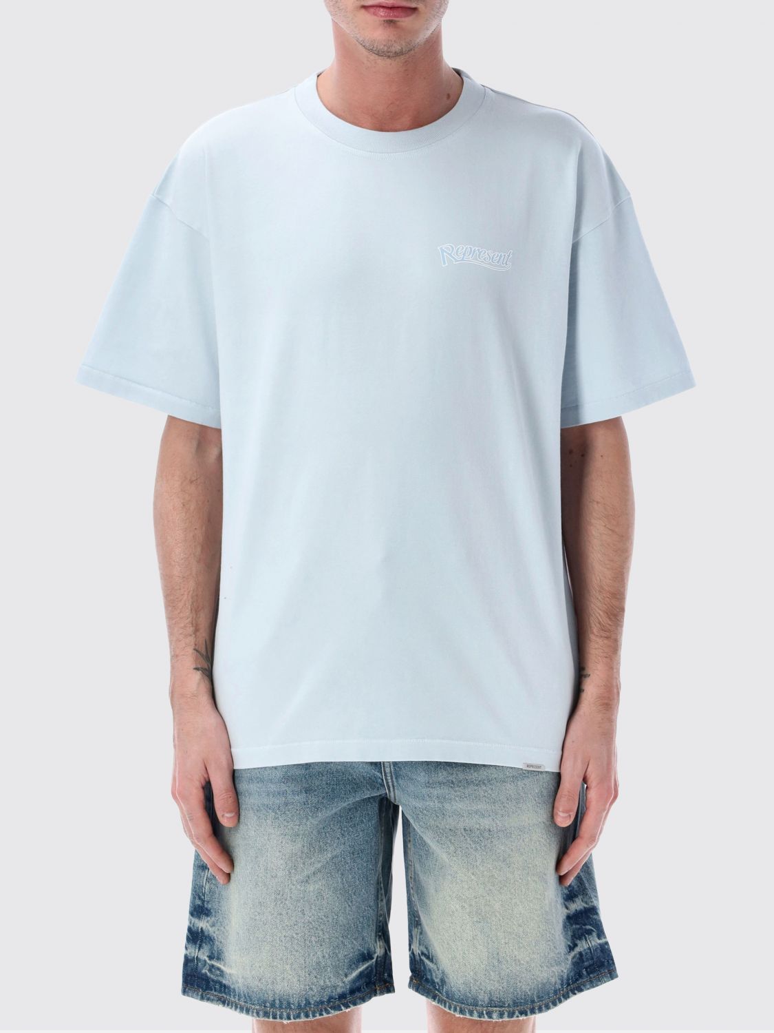 REPRESENT Baumwoll-Rundhals-T-Shirt mit Logo