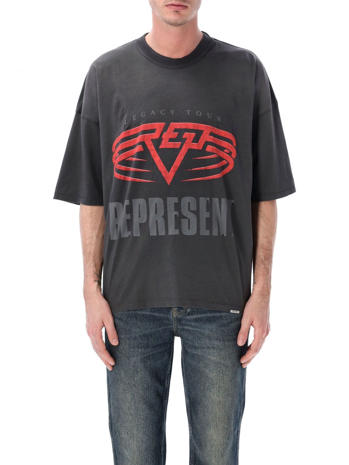REPRESENT Baumwoll-Rundhals-T-Shirt mit Logo