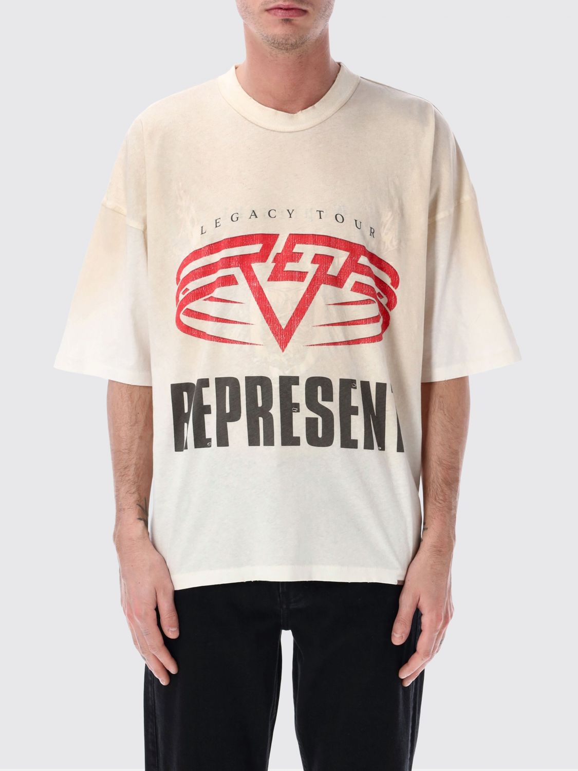 REPRESENT Cotton Crew-Neck T-Shirt with Logo