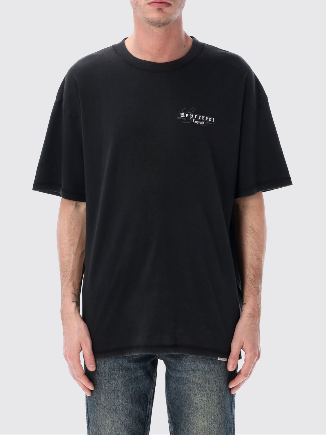 REPRESENT Baumwoll-Rundhals-T-Shirt mit Logo