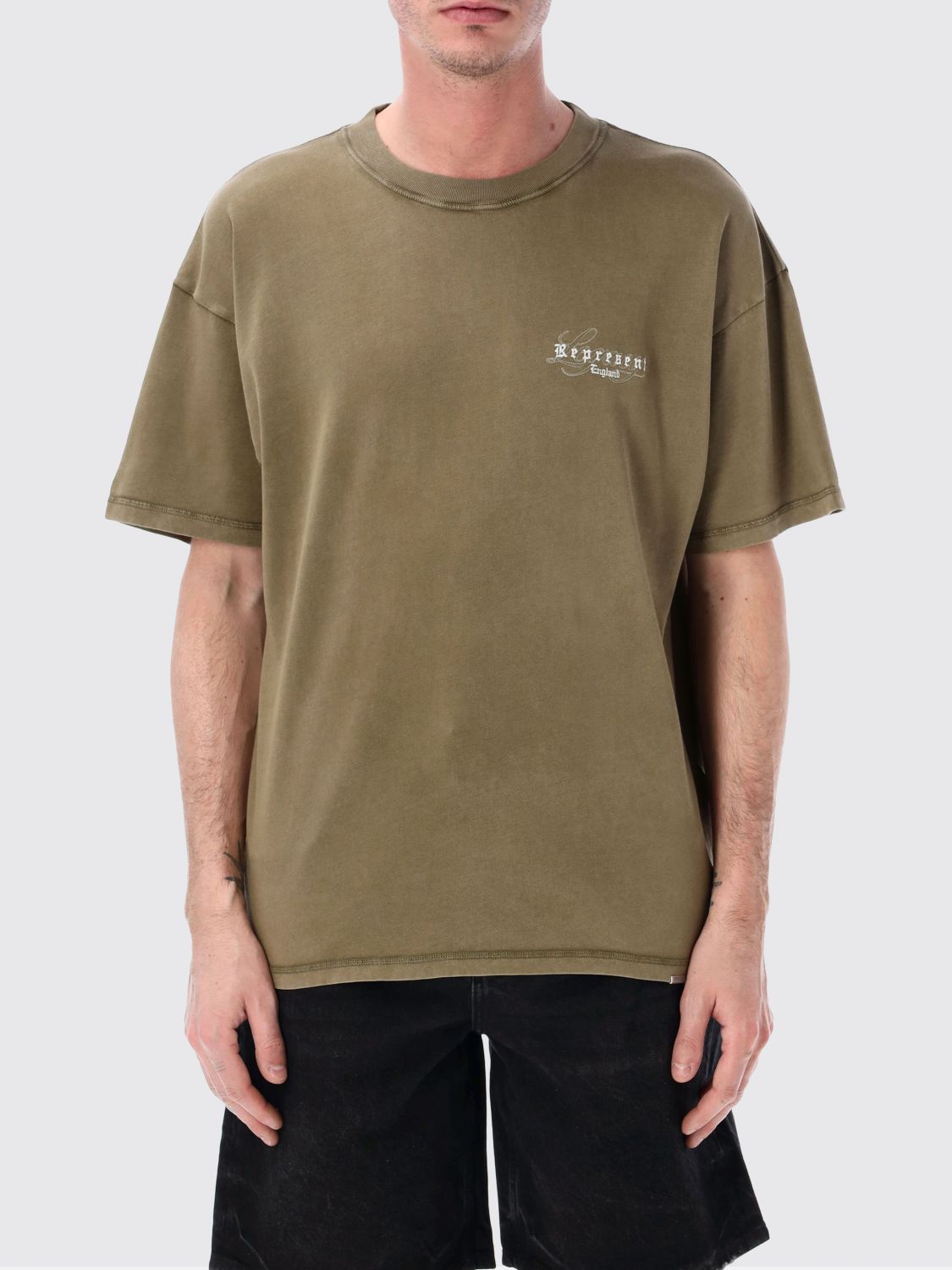 REPRESENT Baumwoll-Rundhals-T-Shirt mit Logo