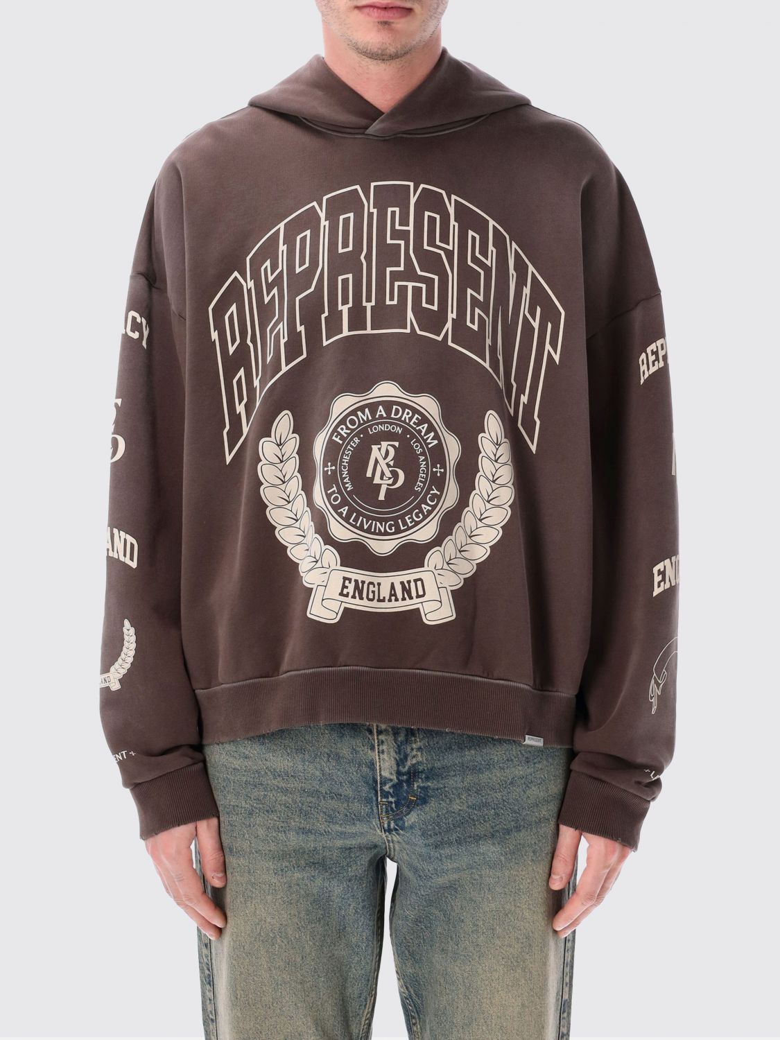 REPRESENT Baumwoll-Kapuzenpullover mit Logo