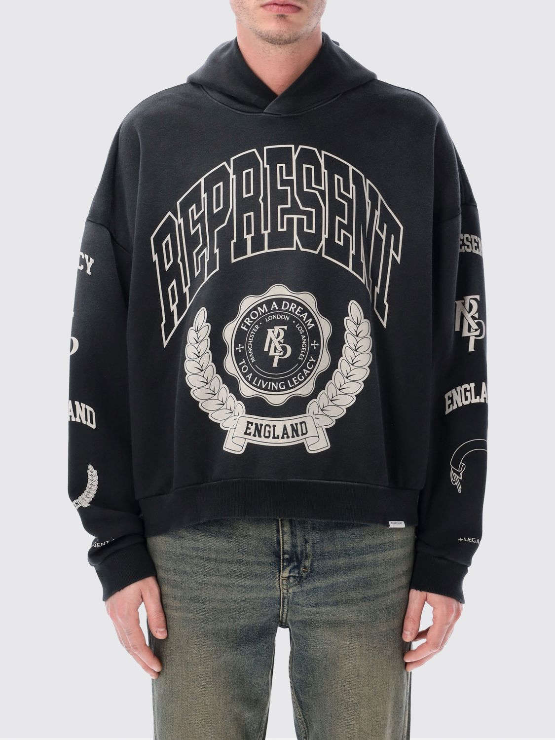 Represent Cotton Hooded Sweatshirt with Logo