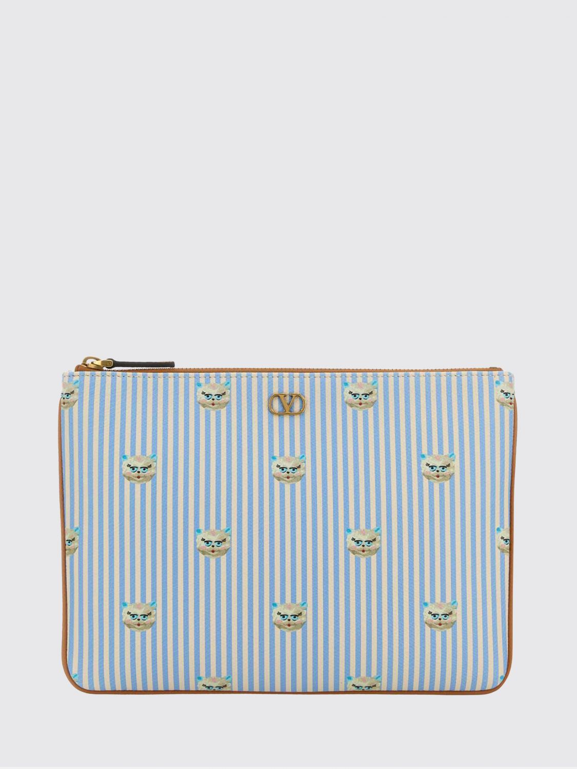VALENTINO VALENTINO GARAVANI Le Chat De La Maison Grained Leather Pouch　VALENTINO GARAVANI The House Cat グレインレザーポーチ