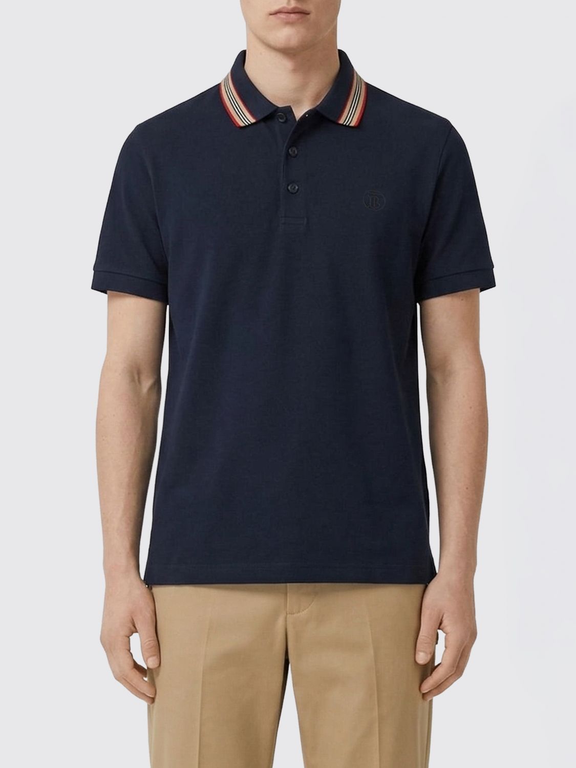 BURBERRY TB Monogram Cotton Polo Shirt　BURBERRY TB モノグラムコットンポロシャツ BURBERRY