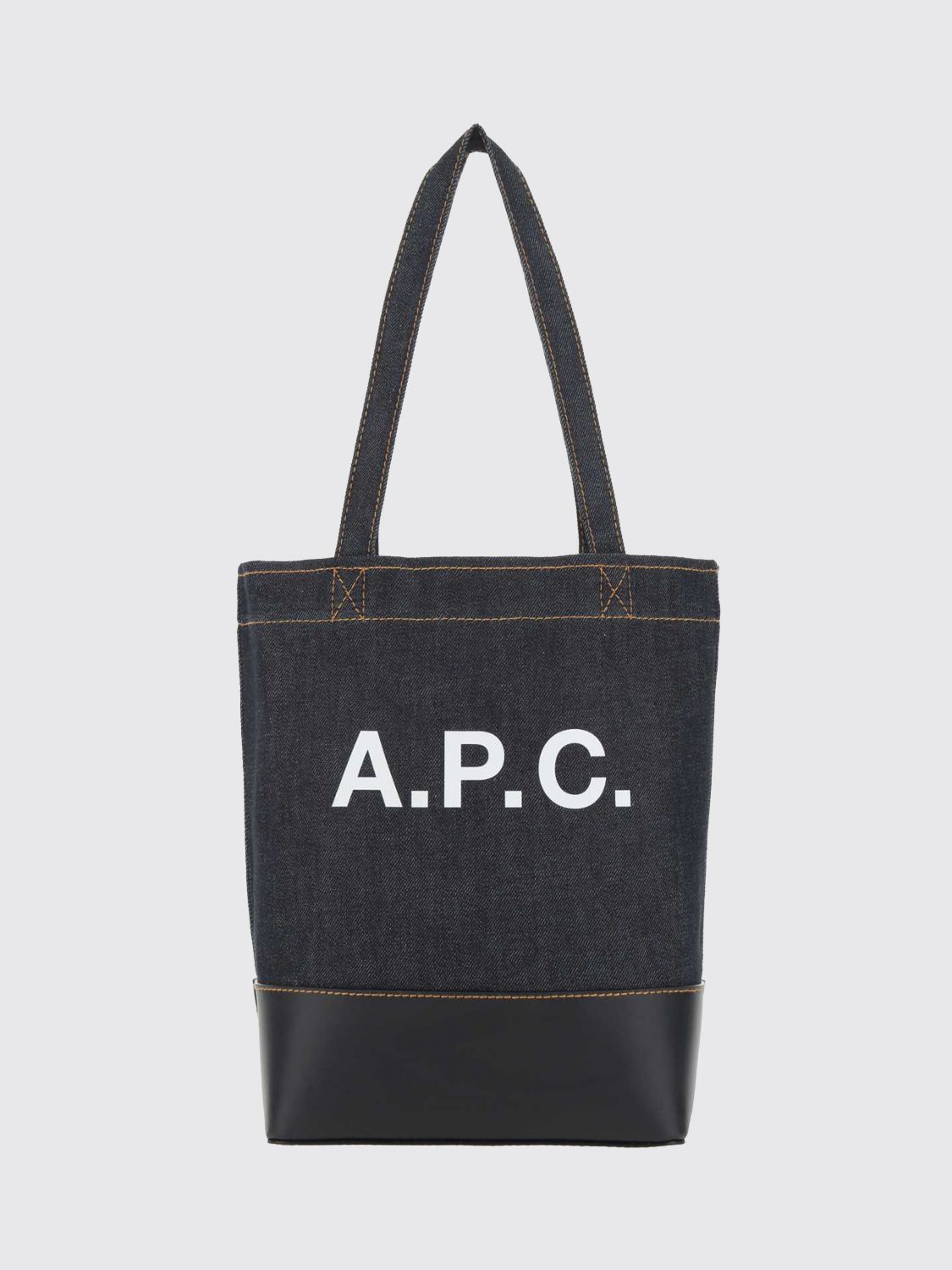 A. P.C. Cotton Denim Tote Bag with Logo　A.P.C.ロゴ入りコットンデニムトートバッグ A.