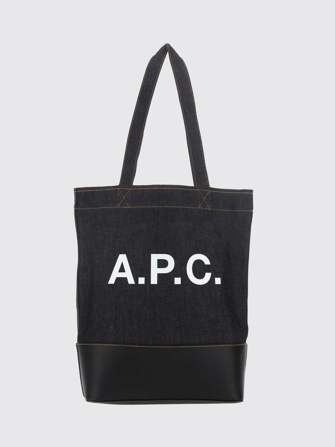 A. P.C. Cotton Denim Tote Bag with Logo A. P.C. Cotton Denim Tote Bag with Logo