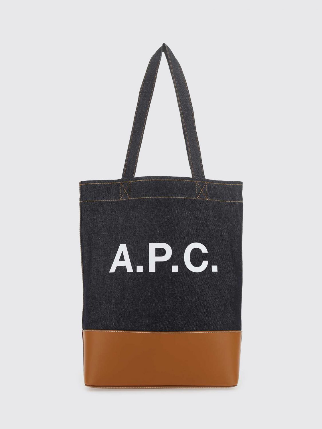 A. P.C. Cotton Denim Tote Bag with Logo A. P.C. Cotton Denim Tote Bag with Logo
