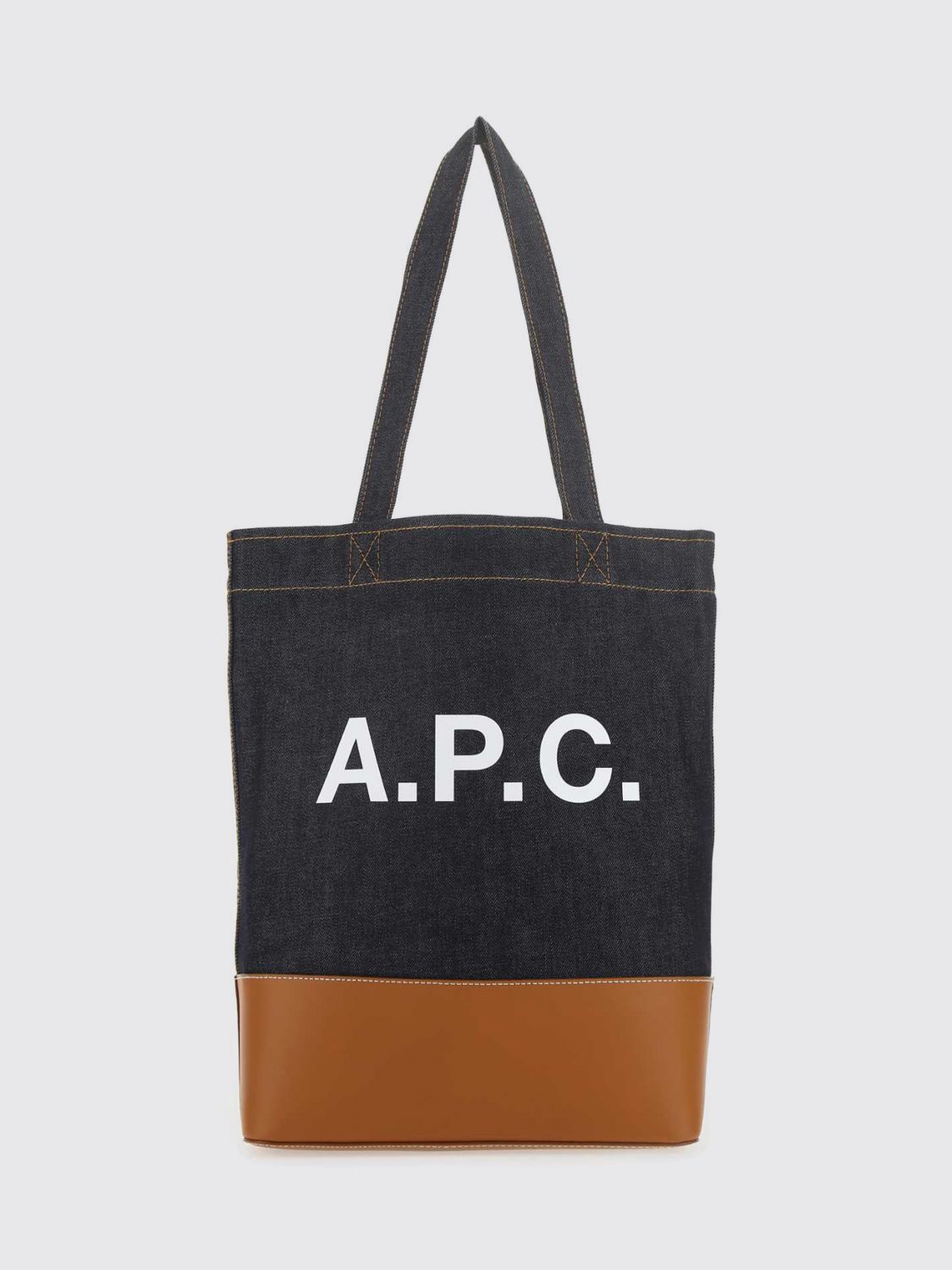 A. P.C. Cotton Denim Tote Bag with Logo A. P.C. Cotton Denim Tote Bag with Logo