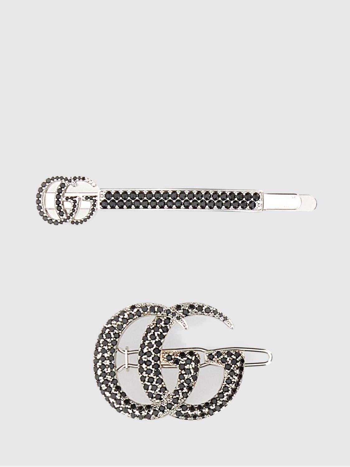 GUCCI Set 2 fermagli in metallo e strass