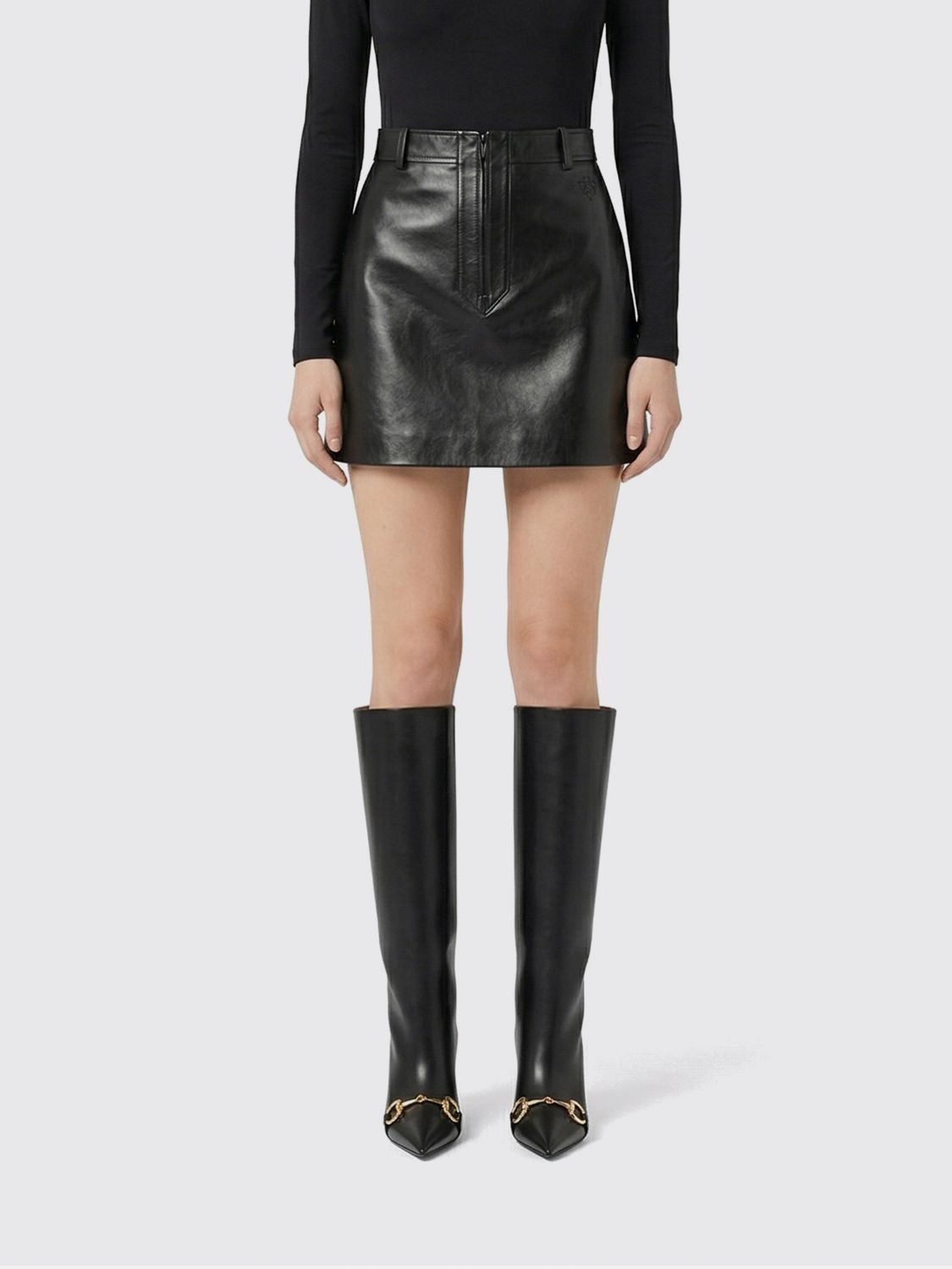 GUCCI GUCCI Calfskin Leather Mini Skirt　GUCCI カーフスキン レザー ミニスカート