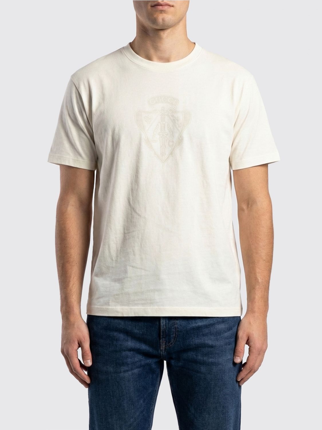 GUCCI GUCCI T-Shirt Men color White　GUCCI Tシャツ メンズ カラー ホワイト