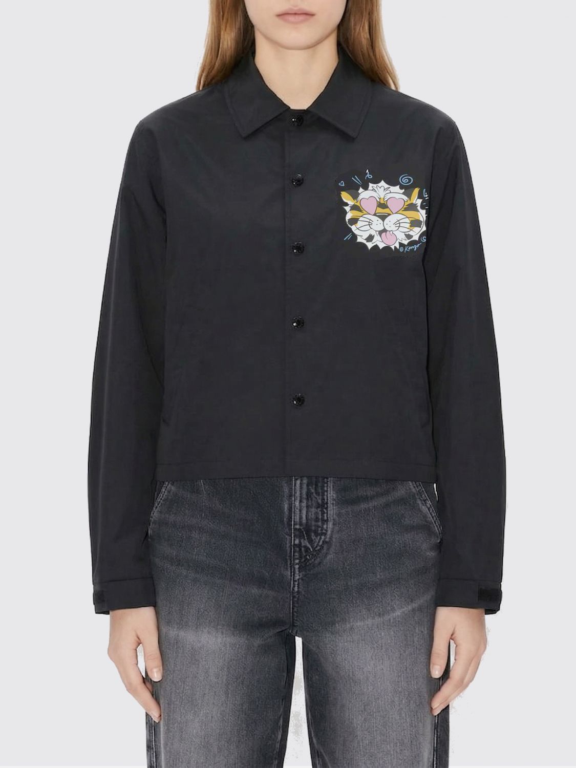 KENZO Printed Cotton Blend Shirt Jacket　KENZO プリント コットン ブレンド シャツ ジャケット KENZO