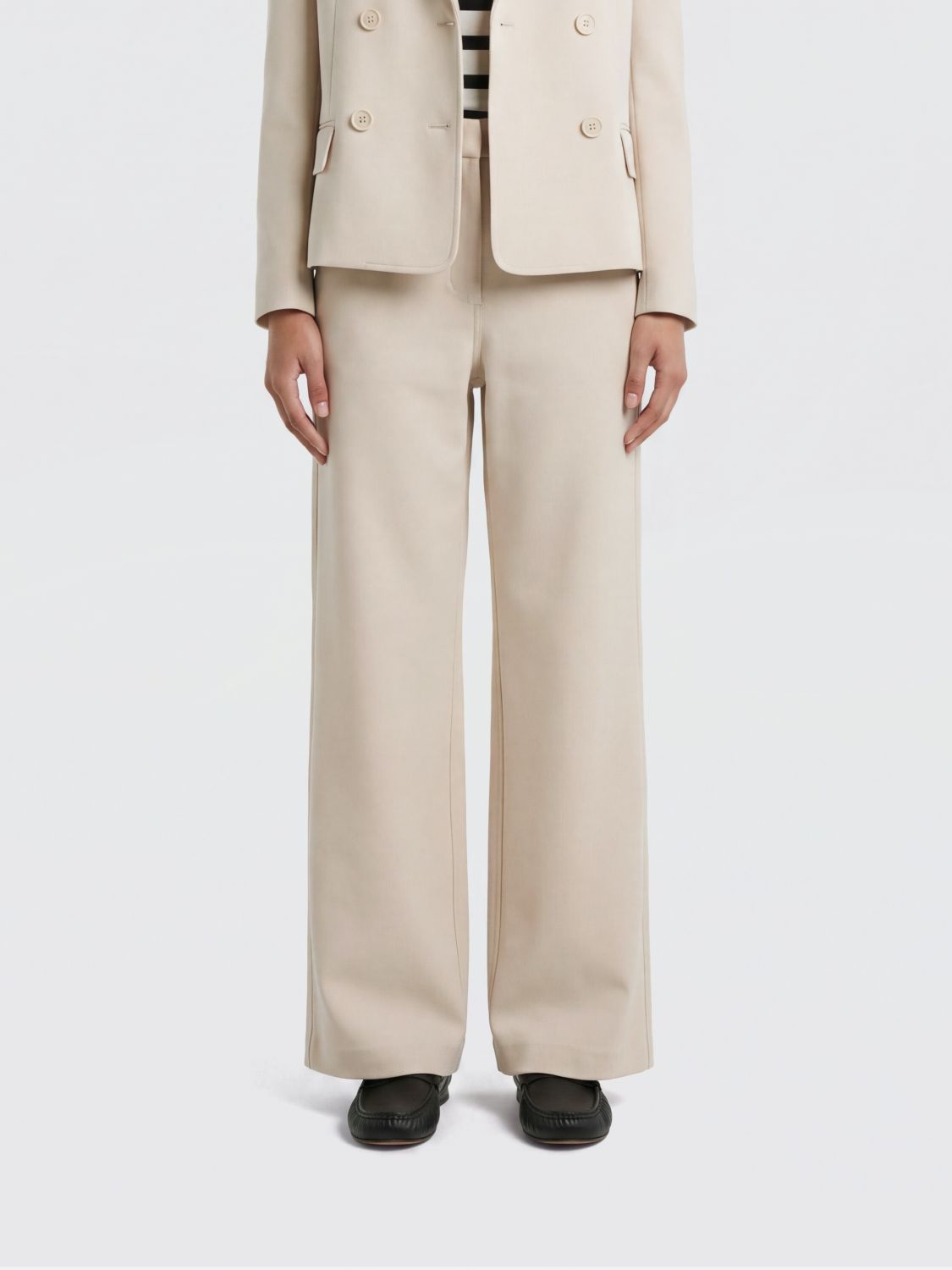 's Max Mara Cotton Blend Wide-leg Trousers In Neutral