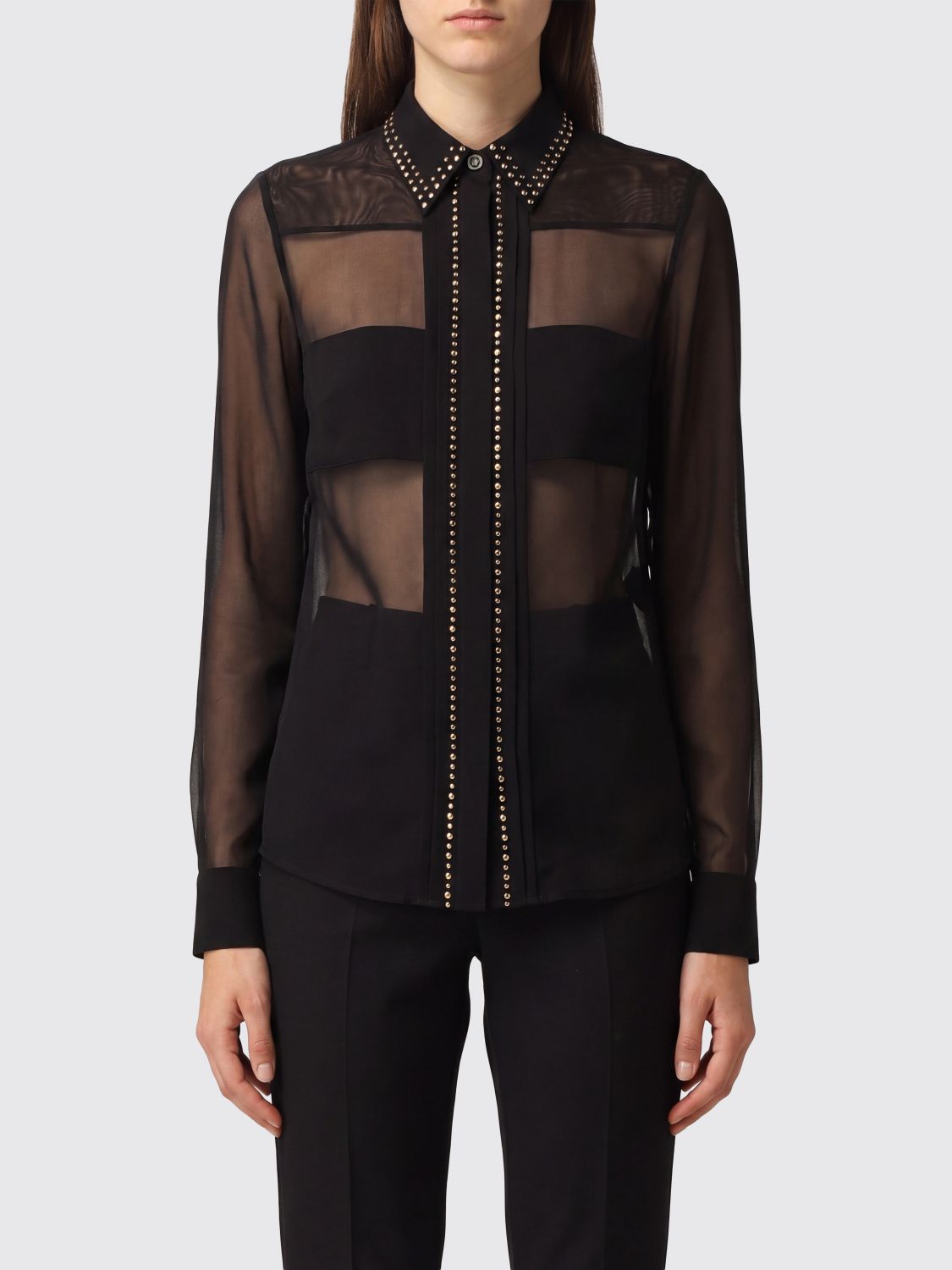 VERSACE Camicia in seta con borchie