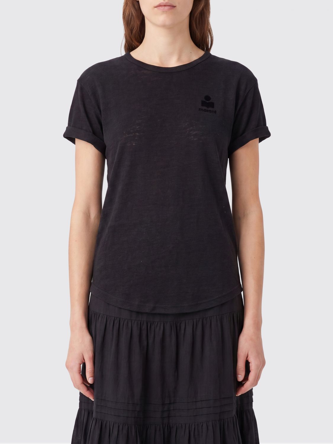 ISABEL MARANT ETOILE Linen T-Shirts With Logo