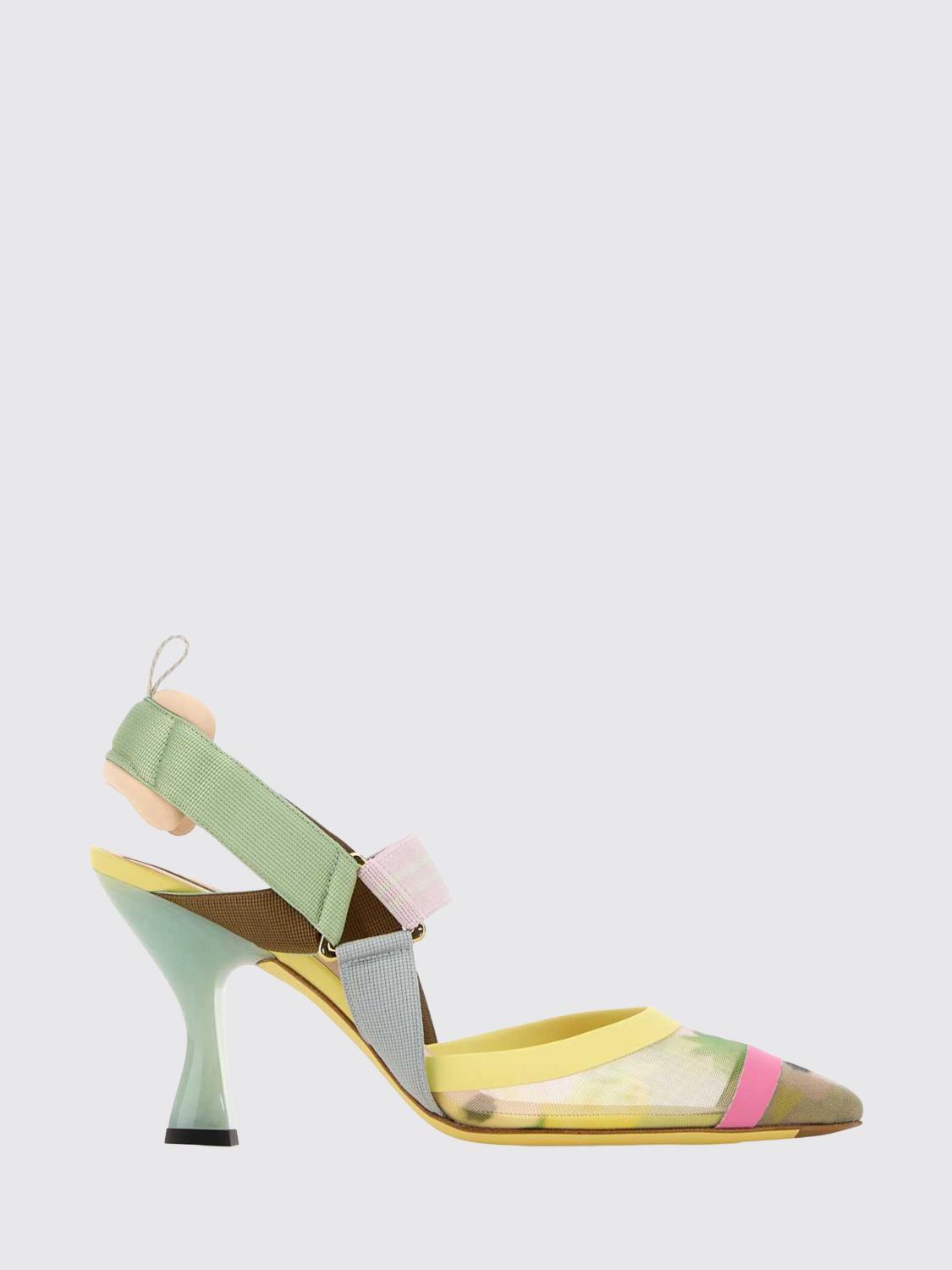 FENDI Slingback Colibrì in nylon stampa Bouquet