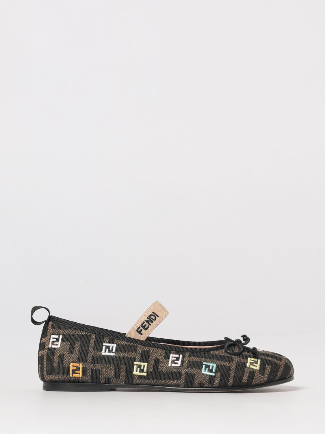 FENDI Ballerina in canvas con monogram FF jacquard