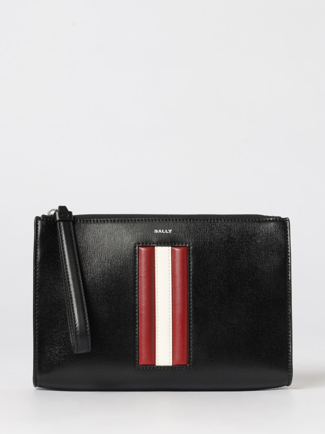 BALLY Clutch with Inserts in Recycled Calf Leather　BALLY リサイクルカーフレザーインサート付きクラッチ BALLY