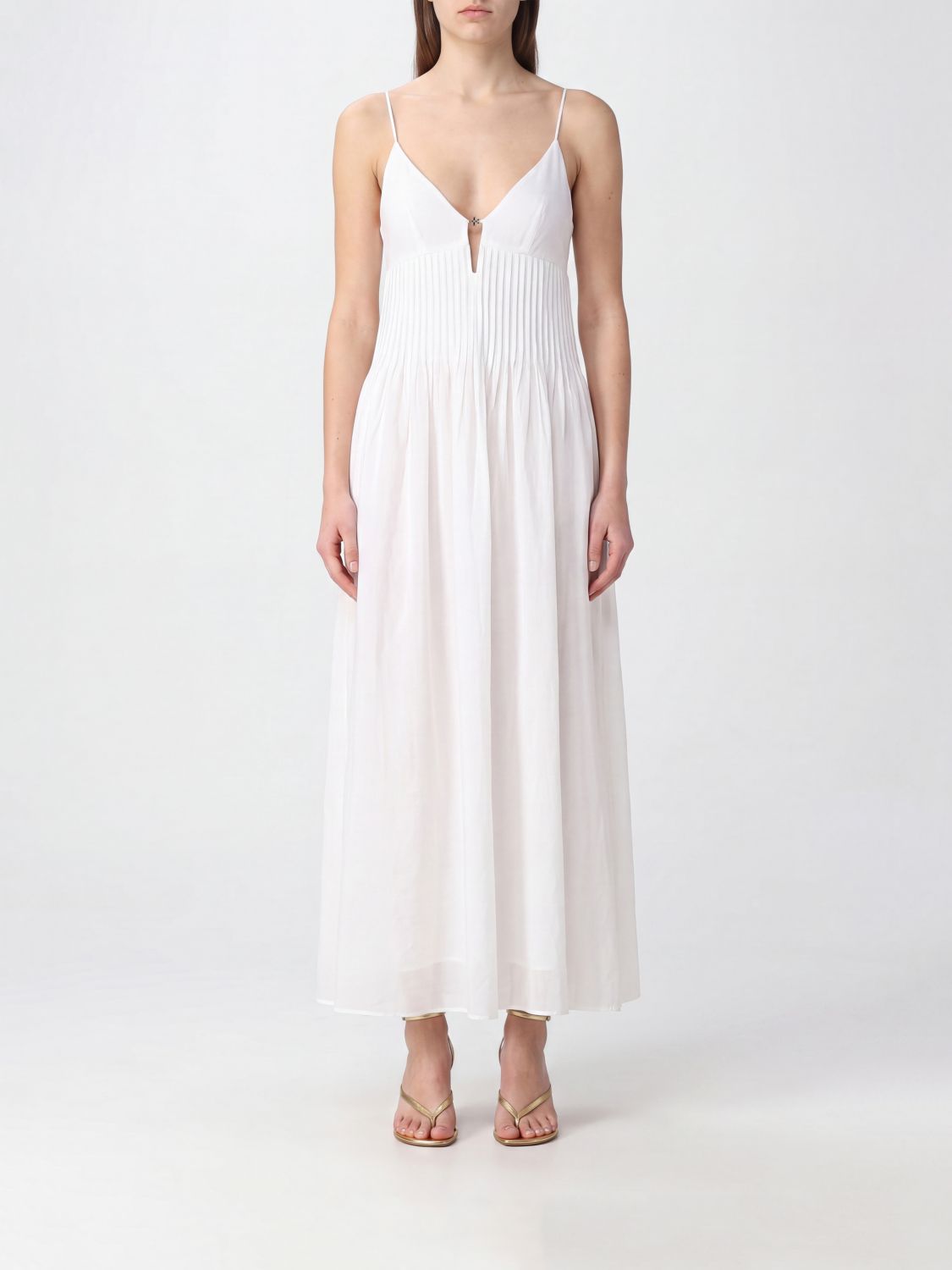 TORY BURCH Abito midi in lino e seta