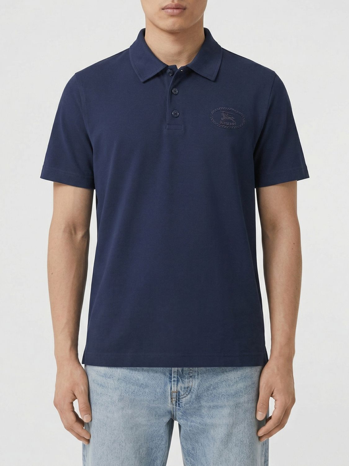 BURBERRY Cotton Polo Shirt with EKD Logo　BURBERRY EKDロゴ入りコットンポロシャツ BURBERRY