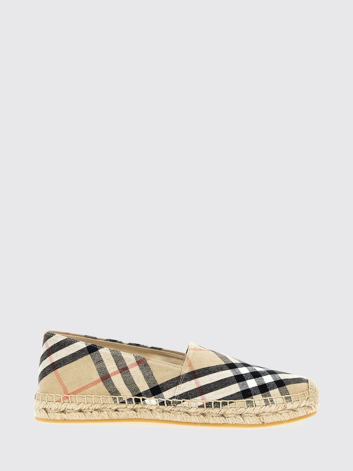 BURBERRY Mews Espadrilles in Vintage Print Linen　BURBERRY Mews エスパドリーユ ヴィンテージプリント リネン BURBERRY