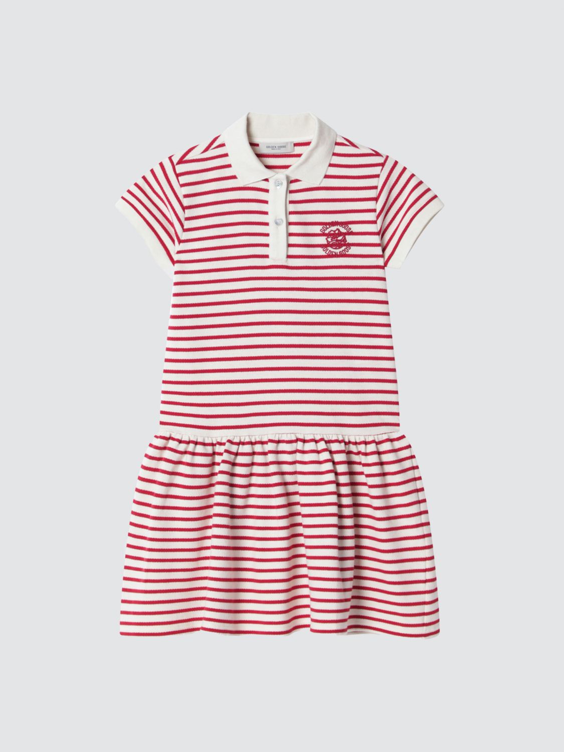 GOLDEN GOOSE Striped Cotton Polo Dress　GOLDEN GOOSE ストライプコットンポロドレス GOLDEN