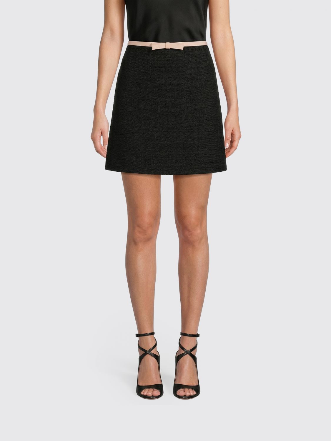VALENTINO VALENTINO Virgin Wool Mini Skirt with Bow　VALENTINO バージンウール ミニスカート リボン付き